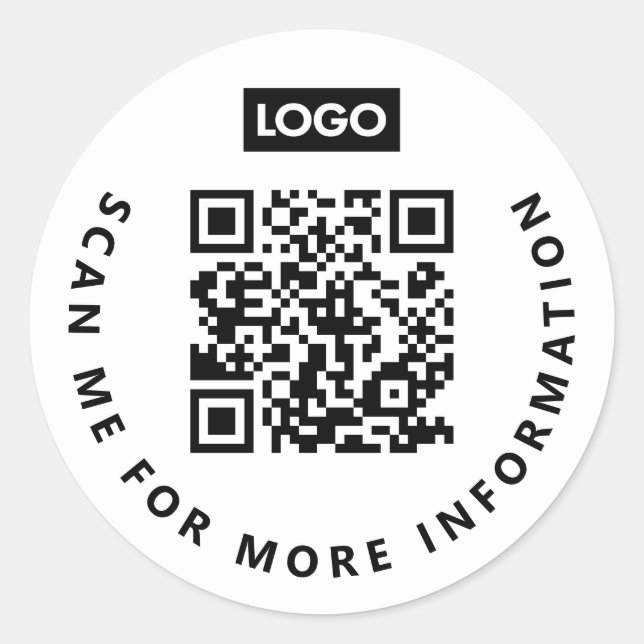 Sticker Rond Analyser mon logo Business QR Code Scannable (Devant)