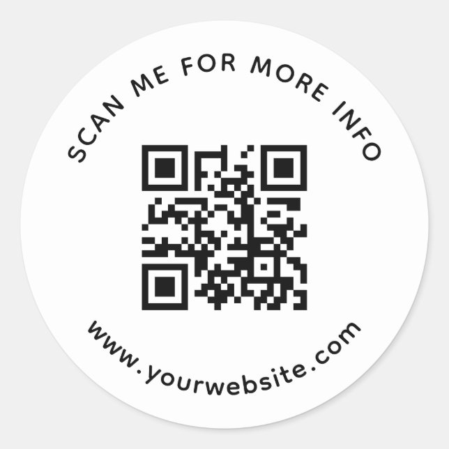 Sticker Rond Analysez-moi pour plus d'informations Code QR de l (Devant)