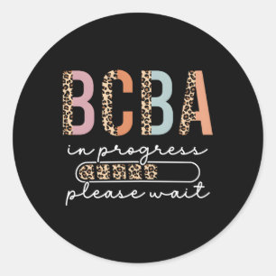 Sticker Rond Analyste De Comportement Leopard Bcba En Cours De