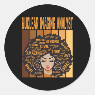 Sticker Rond Analyste en imagerie nucléaire Puissant lundi d'hi