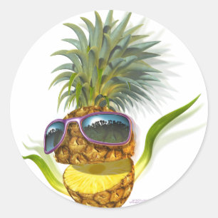 Sticker Rond ananas