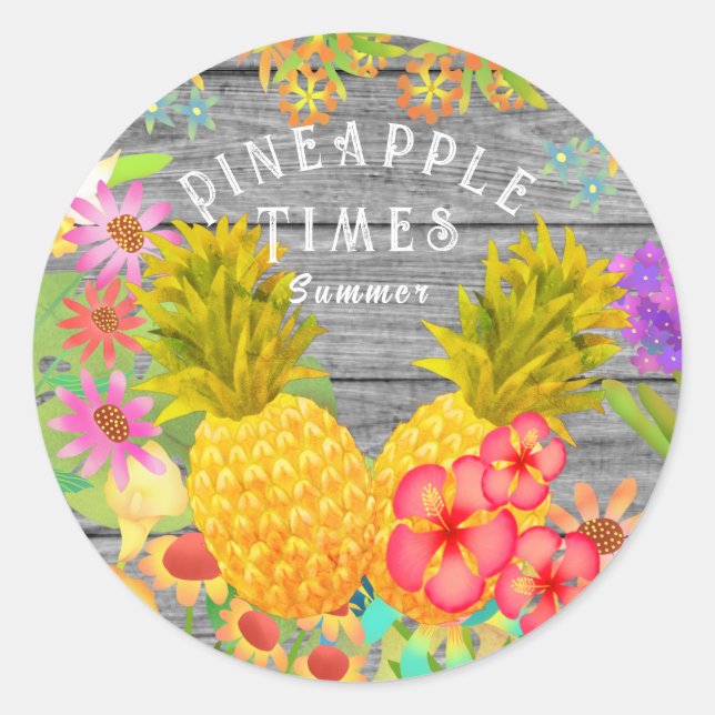 Sticker Rond Ananas (Devant)