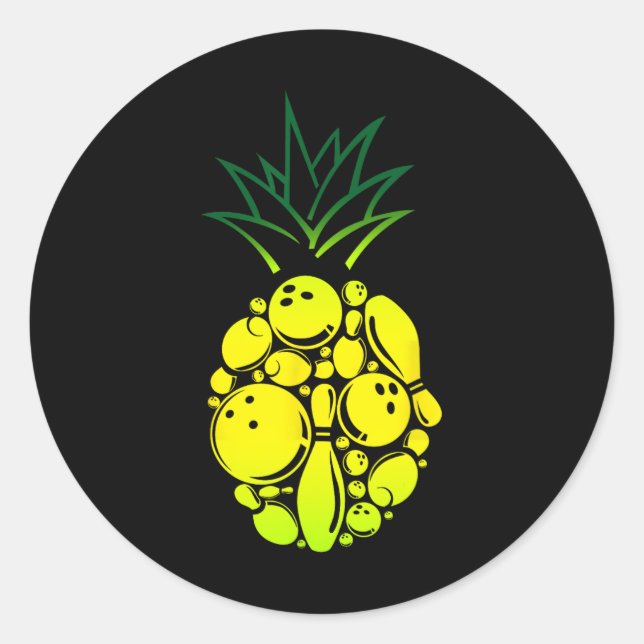 Sticker Rond Ananas au bol drôle (Devant)