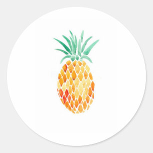 Sticker Rond Ananas couleur eau