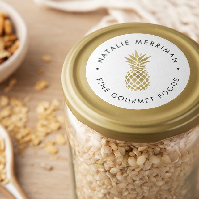 Sticker Rond Ananas Faux Gold (Créateur téléchargé)