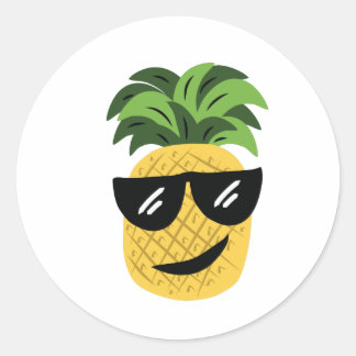 Sticker Rond Ananas funky
