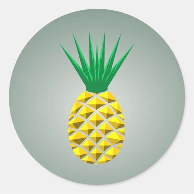 Sticker Rond Ananas géométrique moderne (Devant)