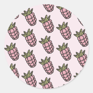 Sticker Rond Ananas Motif Y2K Retro Funky Retro