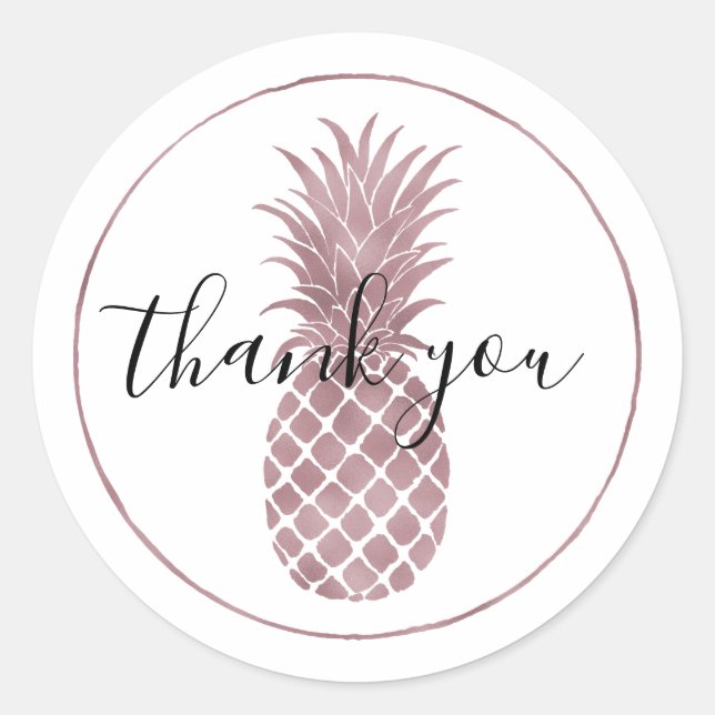Sticker Rond Ananas rose (Devant)