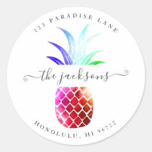 Sticker Rond Ananas rouge Iridescente do-it-yourself Arrière - 