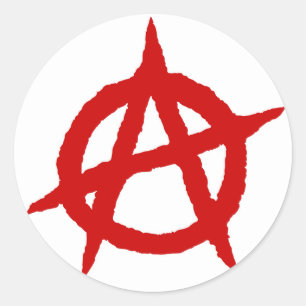 Sticker Rond Anarchie symbole punk rouge musique culture signe