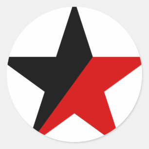 Sticker Rond Anarchisme Anarcho-Syndicalisme des étoiles noires