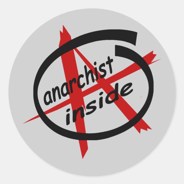 Sticker Rond Anarchiste intérieur (Devant)
