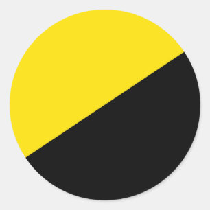 Sticker Rond Anarcho capitalisme drapeau anarchie symbole jaune