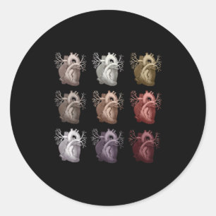 Sticker Rond Anatomie cardiaque Sensibilisation aux maladies ca