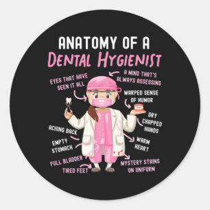 Sticker Rond Anatomie hygiéniste dentaire