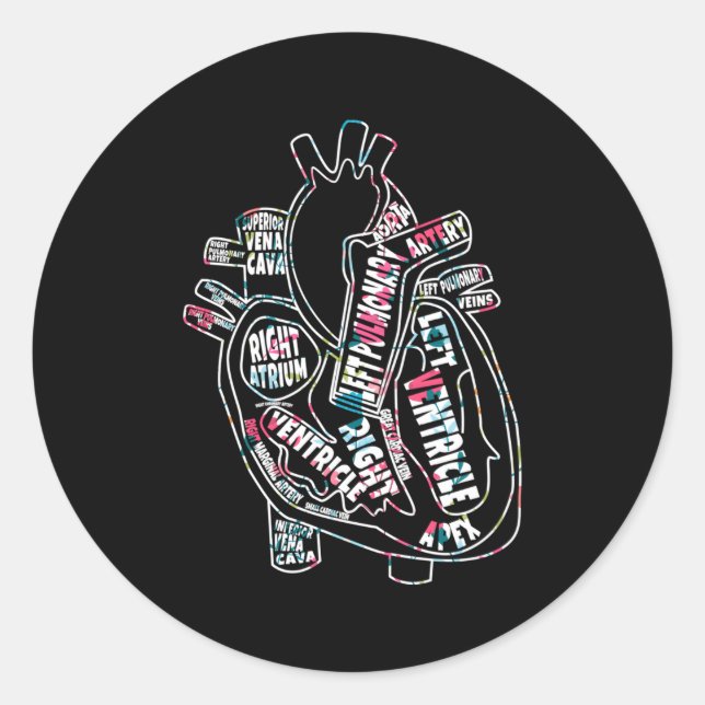 Sticker Rond Anatomique L'Infirmière Cardiaque P De L'Infirmièr (Devant)