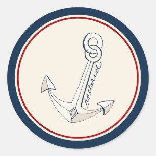 Sticker Rond Anchor de Nautical