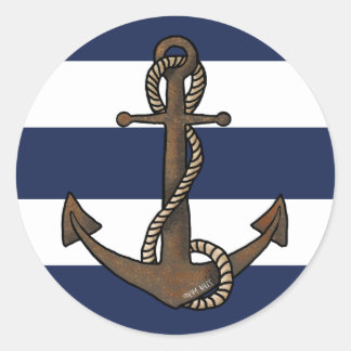 Sticker Rond Anchor nautical