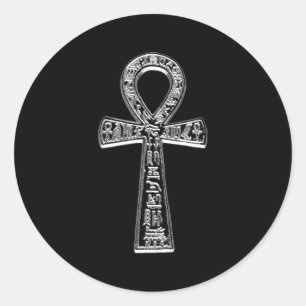 Sticker Rond Ancien Ancien Ankh Égyptien