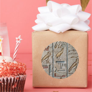 Sticker Rond Ancienne Egypte Hiéroglyphique Engraving Pharoah p