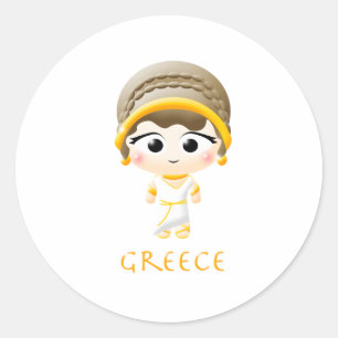Sticker Rond Ancienne fille grecque