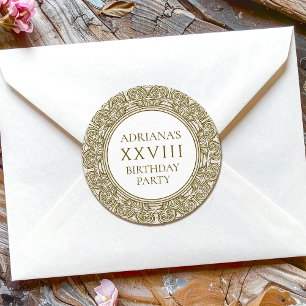 Sticker Rond Ancienne Rome Anniversaire Fête avec éléments en p