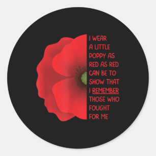 Sticker Rond Anciens Combattants Day Usa Memorial de peur que n