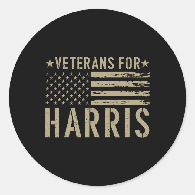 Sticker Rond Anciens Combattants Pour Harris 2024 Vets Militair (Devant)
