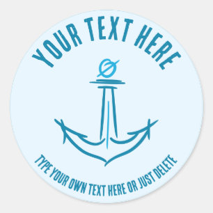 Sticker Rond Ancrage maritime. Modèle Cadeau marin