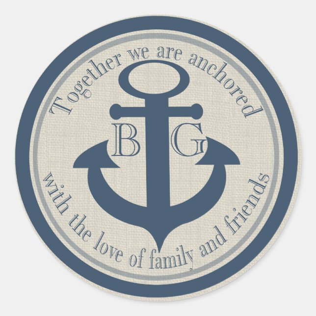 Sticker Rond Ancré avec amour (Devant)