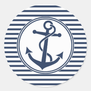 Sticker Rond Ancre avec des rayures