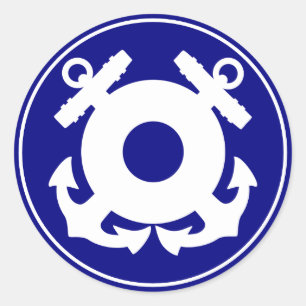 Sticker Rond Ancre de la garde côtière