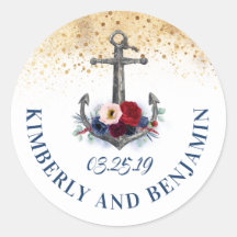 Ancre marine Blue et Marsala Mariage nautique
