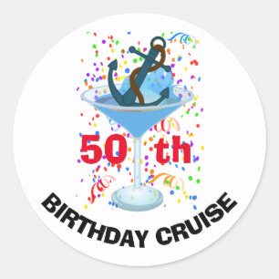 Sticker Rond Ancre personnalisée du groupe de croisière anniver