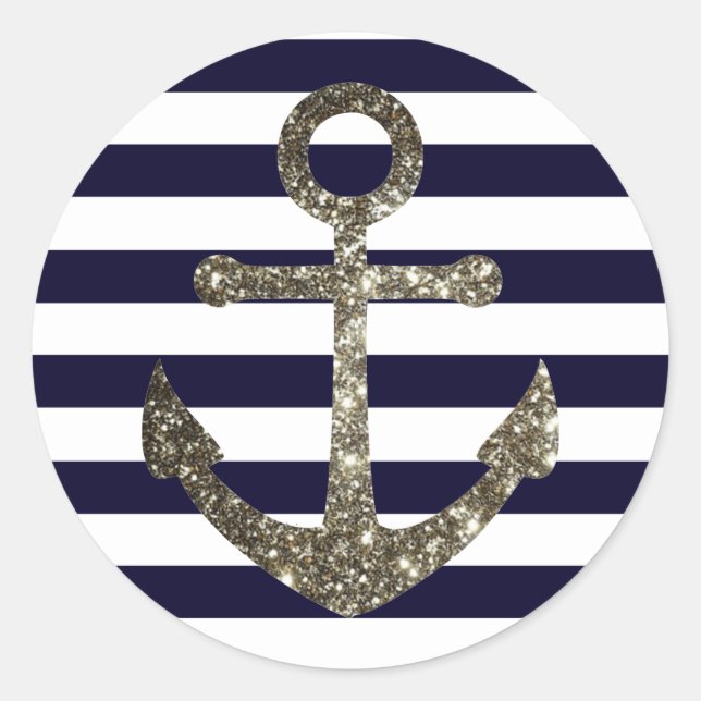 Sticker Rond Ancres de la marine nautique (Devant)