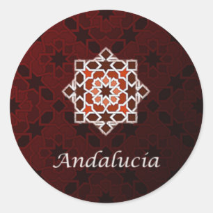 Sticker Rond Andalousie art carreau et céramique marocaine dan
