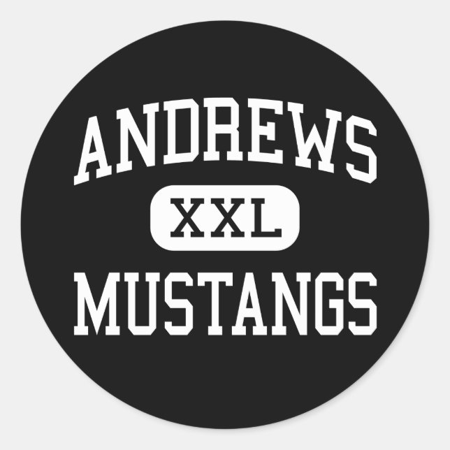 Sticker Rond Andrews - Mustangs - Lycée - Andrews Texas (Devant)