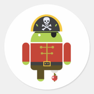 Sticker Rond Android Pirate - Andy