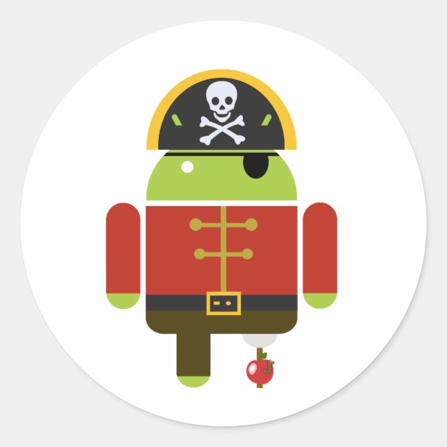 Sticker Rond Android Pirate - Andy (Devant)