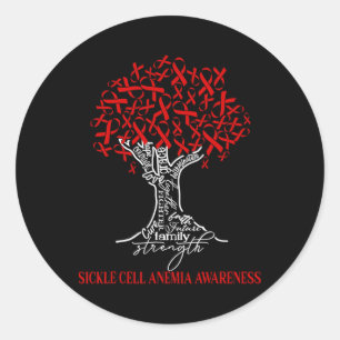 Sticker Rond Anémie de la faucille Sensibilisation Arbre Ruban 