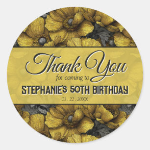 Sticker Rond Anémones Surprise Fête d'anniversaire