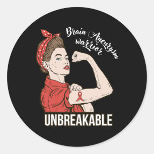 Sticker Rond Aneurysme Sensibilisation Guerrier Indestructible