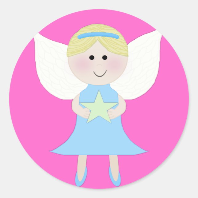 Sticker Rond ange bleu (Devant)