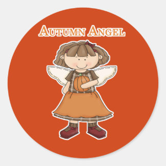 Sticker Rond Ange d'automne