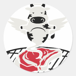 Sticker Rond Ange de bifteck