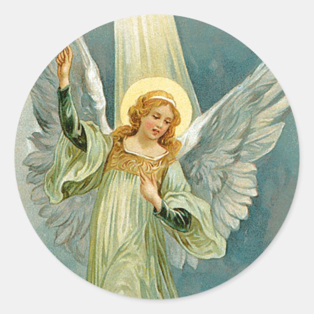 Sticker Rond Ange de Noël (Devant)