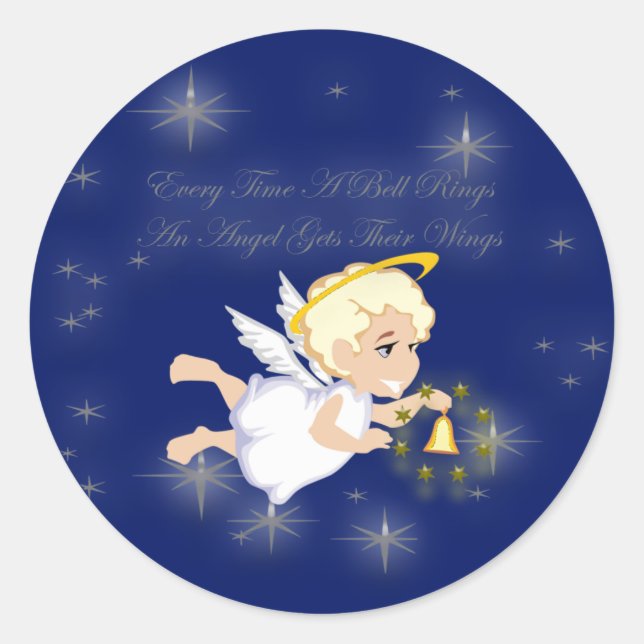 Sticker Rond Ange de Noël (Devant)