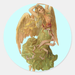 Sticker Rond Ange de Noël