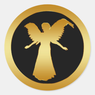 STICKER ROND ANGE D'OR